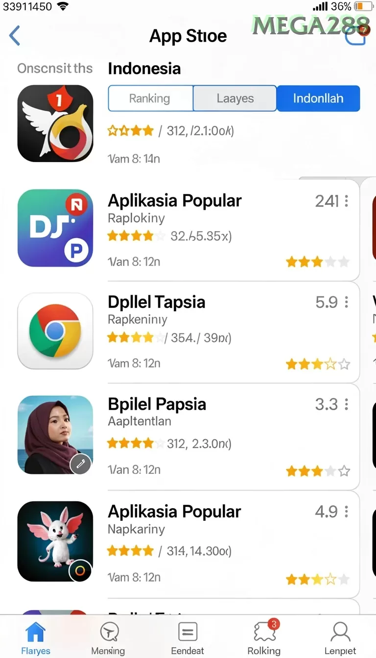 Cuplikan layar AGAM66 — menu navigasi